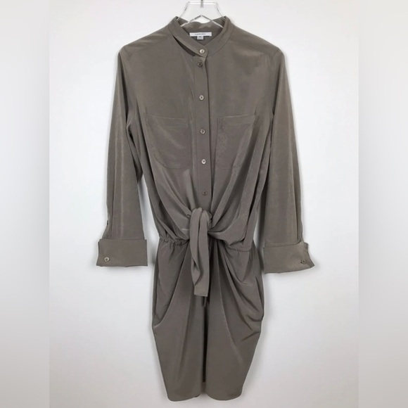 Carven dress size 8 / 40 with tie waist and cool neck detail - Picture 5 of 6